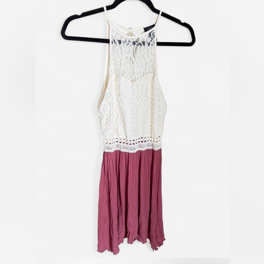 Rue21 Lace Halter Top - White and Burgundy